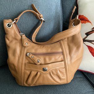 Stone Mountain Golden Tan Leather Hobo Handbag